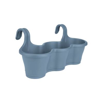 Triple Hanging Balcony Pot vintage blue